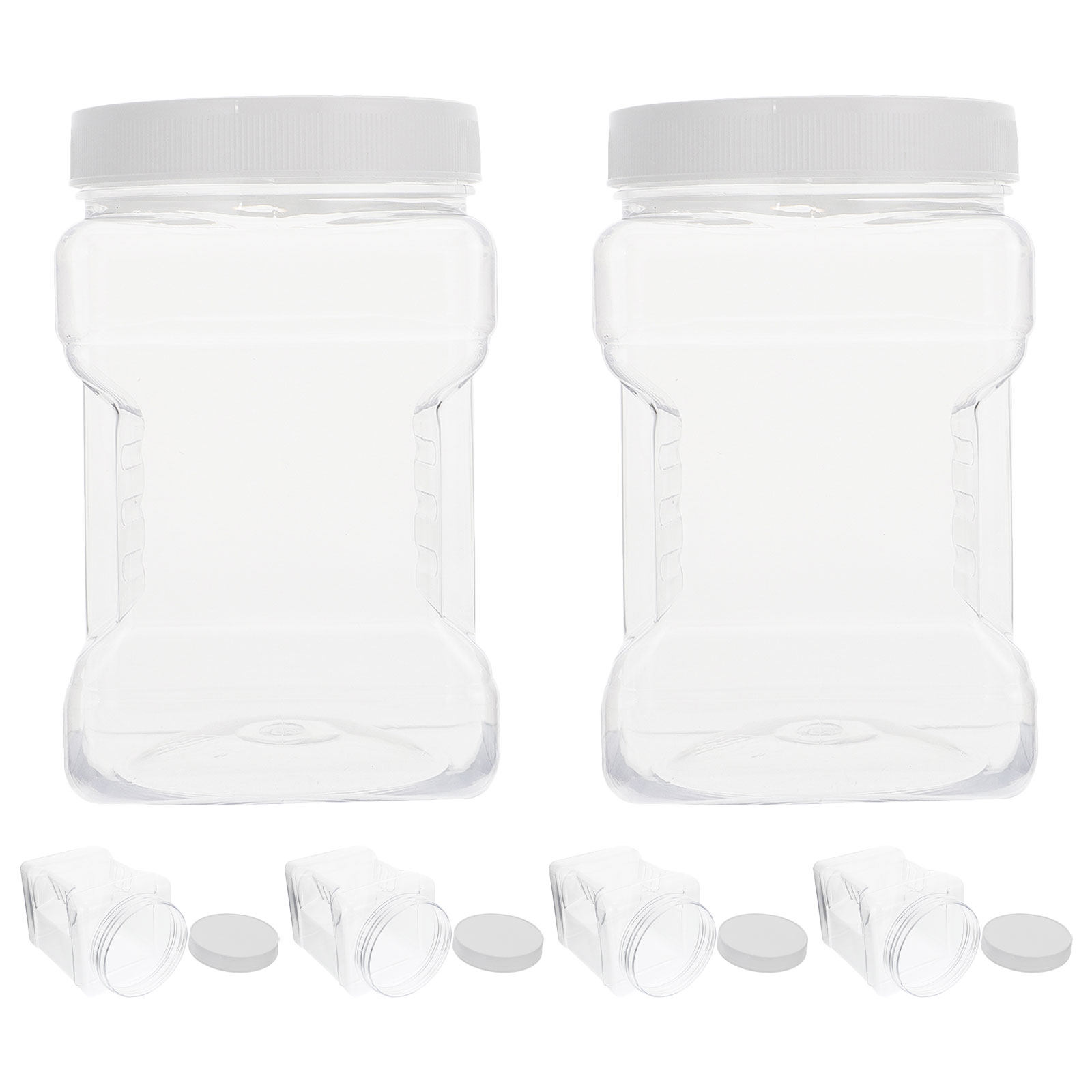 Food Storage Pantry - 6Pcs Transparent Storage Jars Clear Square
