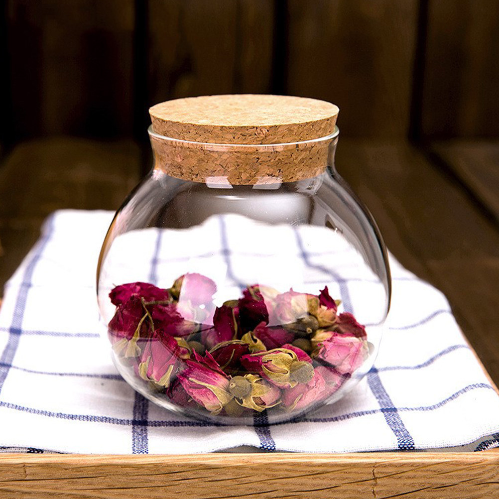Food Storage Jars With Wooden Lids - High Quality Glass Canister with Solid