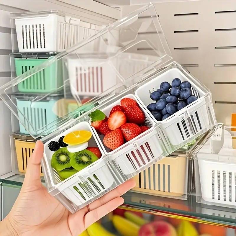 Food Storage Vault - Compartment Food Storage Containers, Square Transparent
