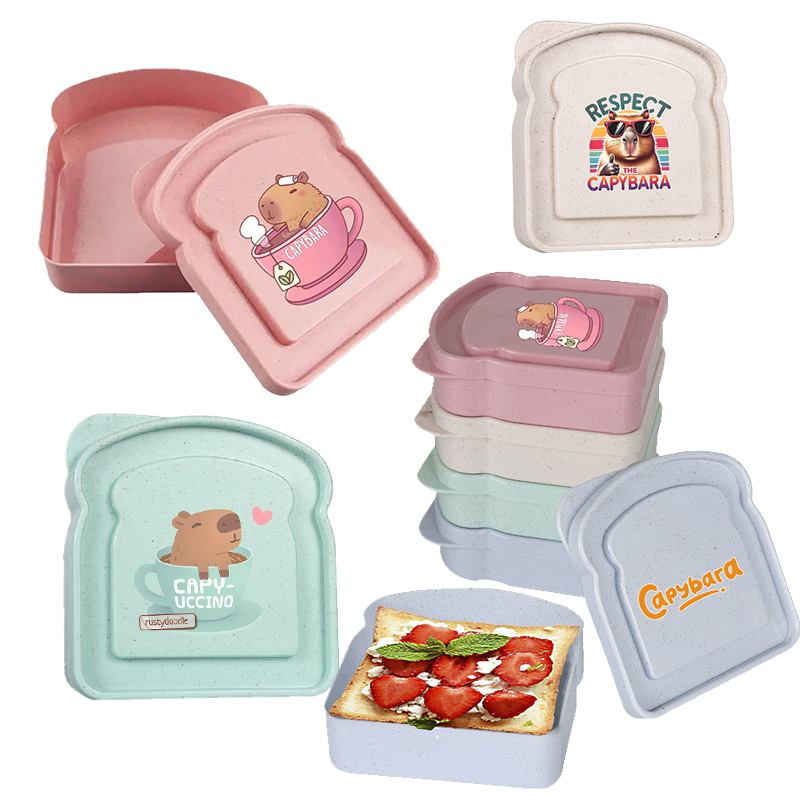 Food Storage Box Plastic - Capybara Sandwich Food Storage Case Container