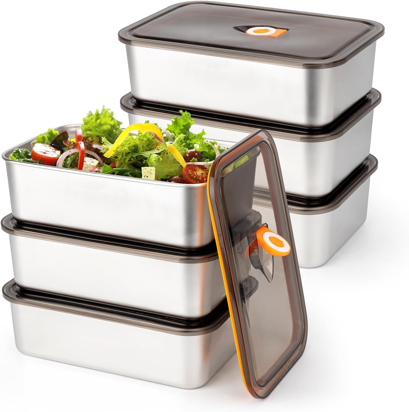 Storage Food Prep - 6 Pack(57oz) Stainless Steel Food Storage