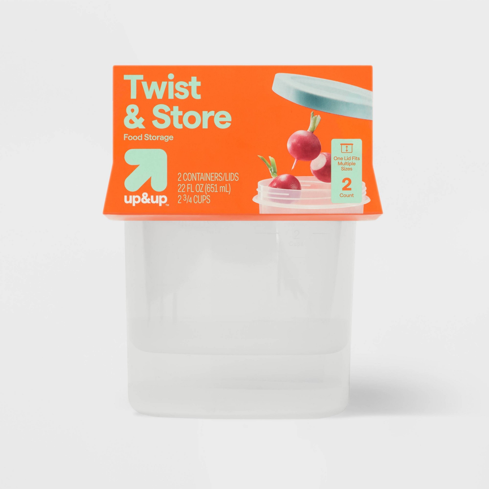 Food Storage Large Plastic Containers - 2ct Large Round Twist Food Storage