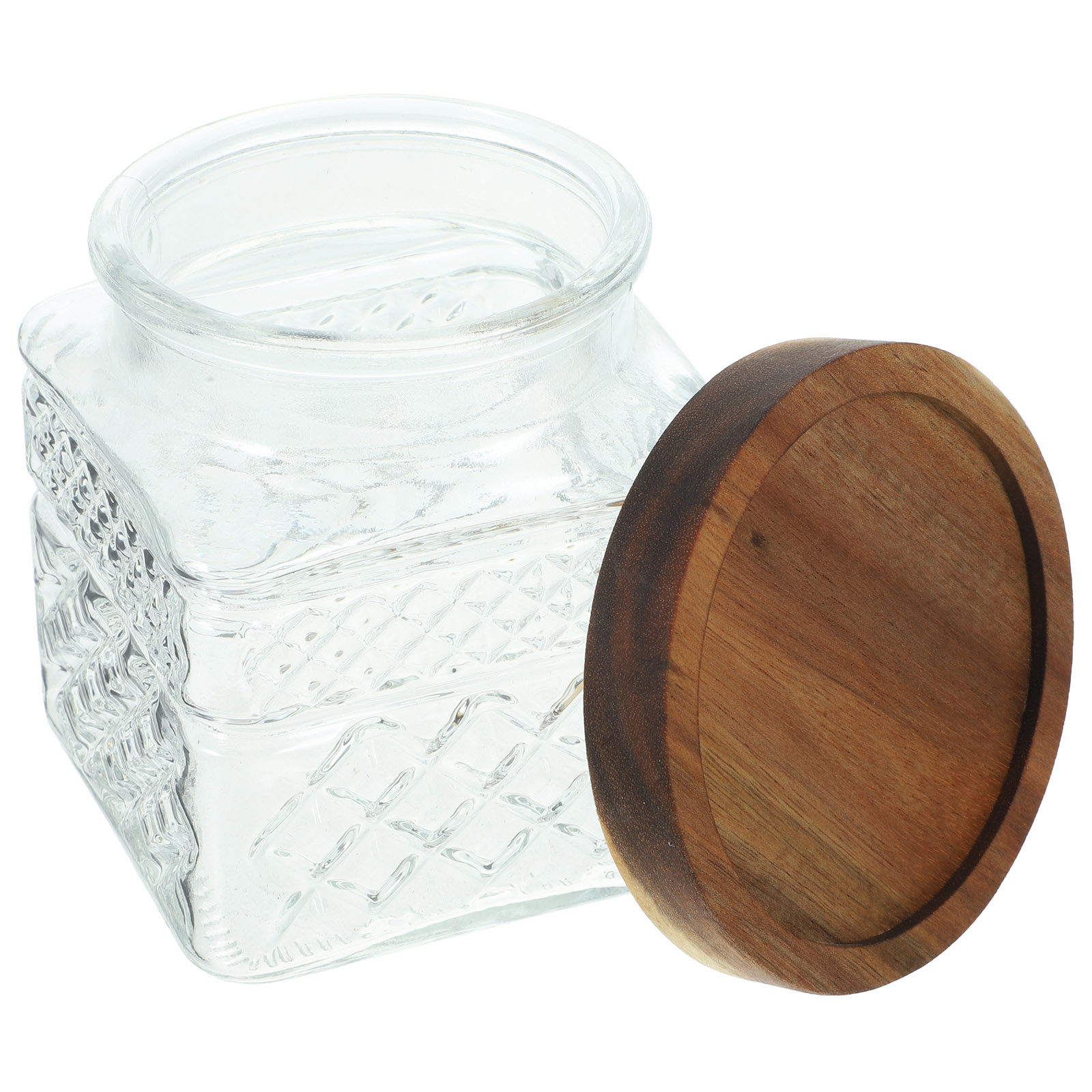 Food Storage Jars With Wooden Lids - Large Airtight Glass Storage Jar with