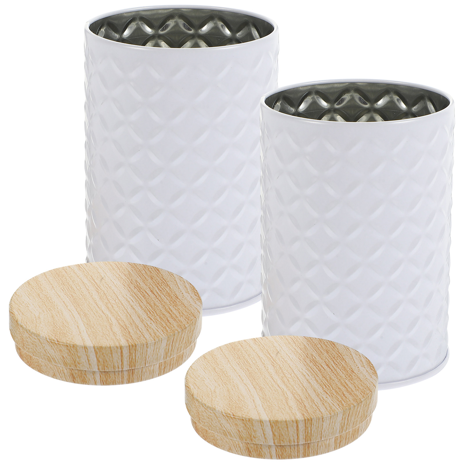 Food Storage Jars Airtight - 2Pcs Food Grade Tinplate Storage Canister