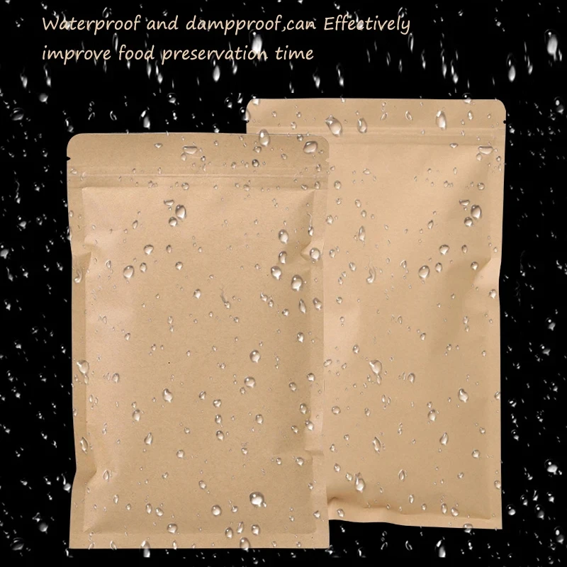 Food Storage Is - 100PCS Brown Kraft Paper Zipper Lock