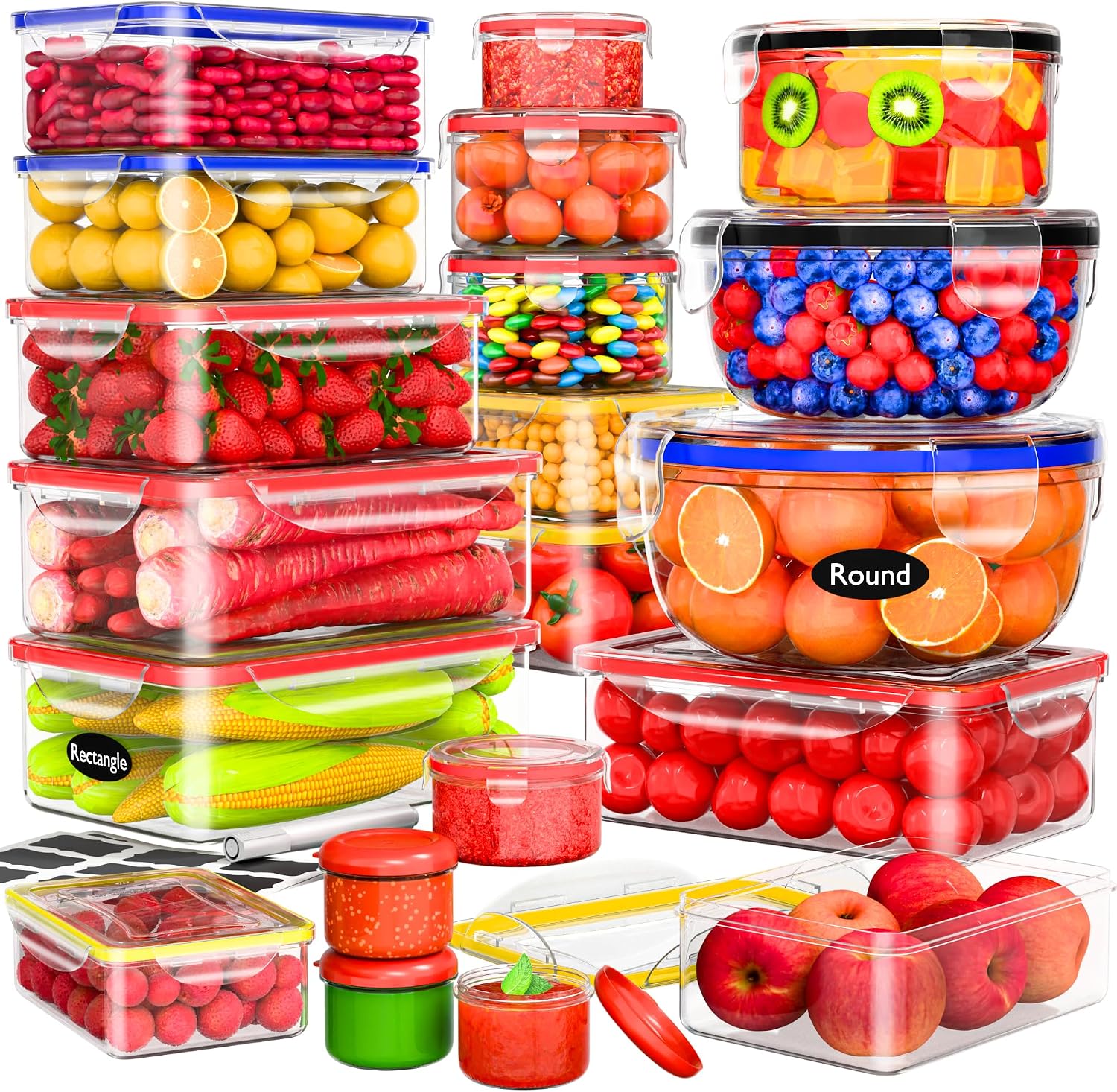 Food Storage Pantry - RockBerry 40 PCS Food Storage Containers