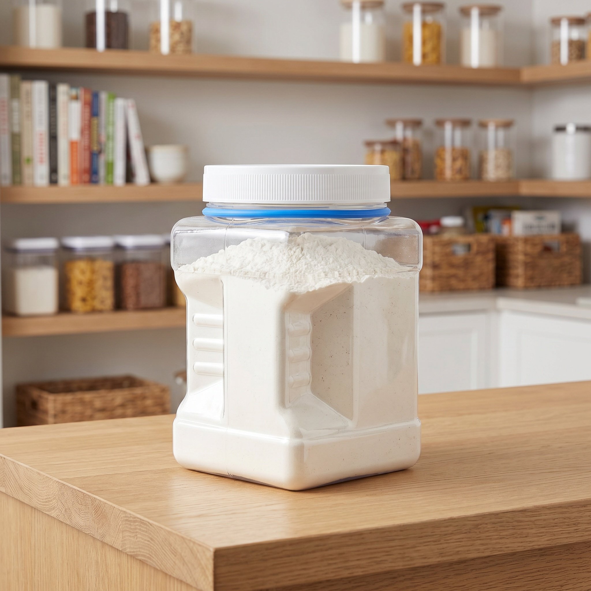 Food Storage Pantry - 6Pcs Clear Square Airtight Storage Jars
