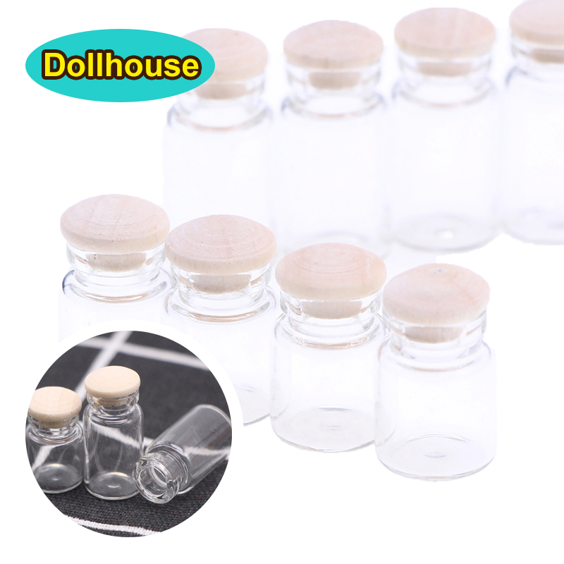 Food Storage Jars With Wooden Lids - 4Pcs 1:12 Dollhouse Miniature Glass Jars