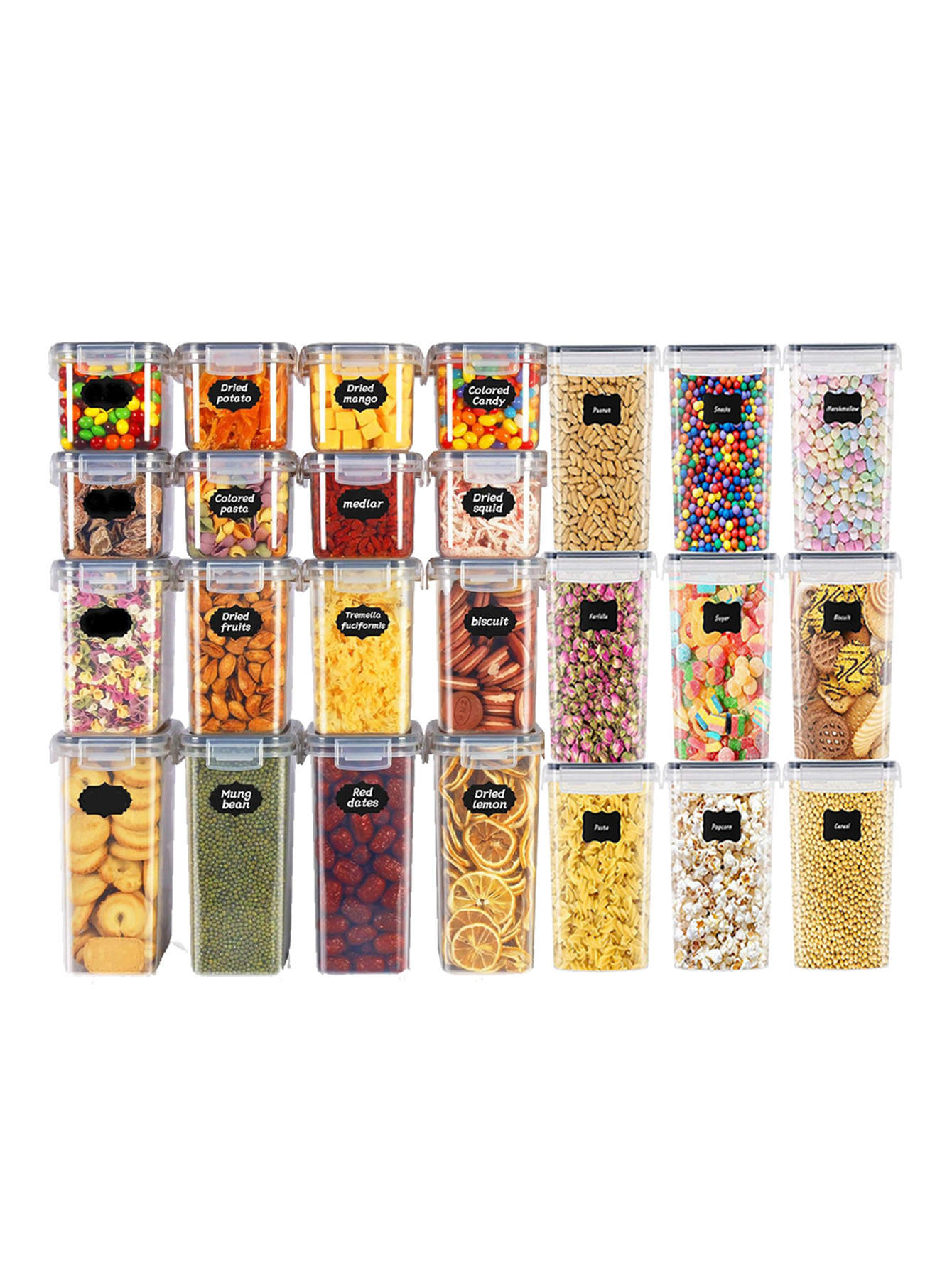 Food Storage Pantry - 48pcs, Sealed Food Storage Containers with