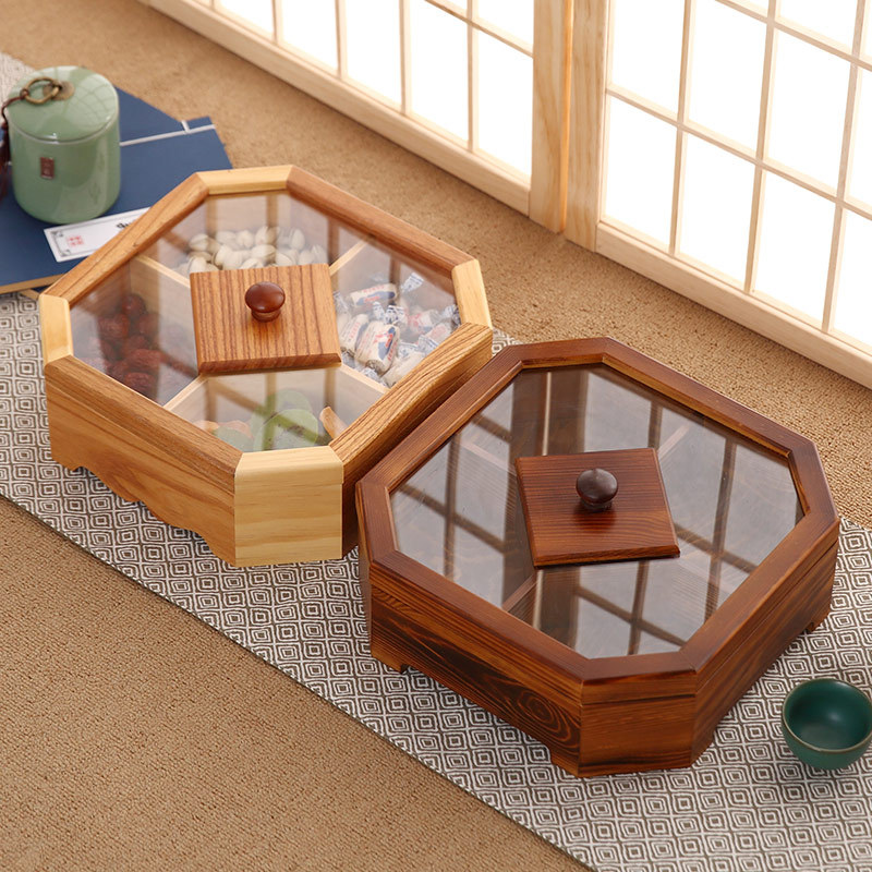 Food Storage Jars With Wooden Lids - New Wood Candy Biscuit Storage Box