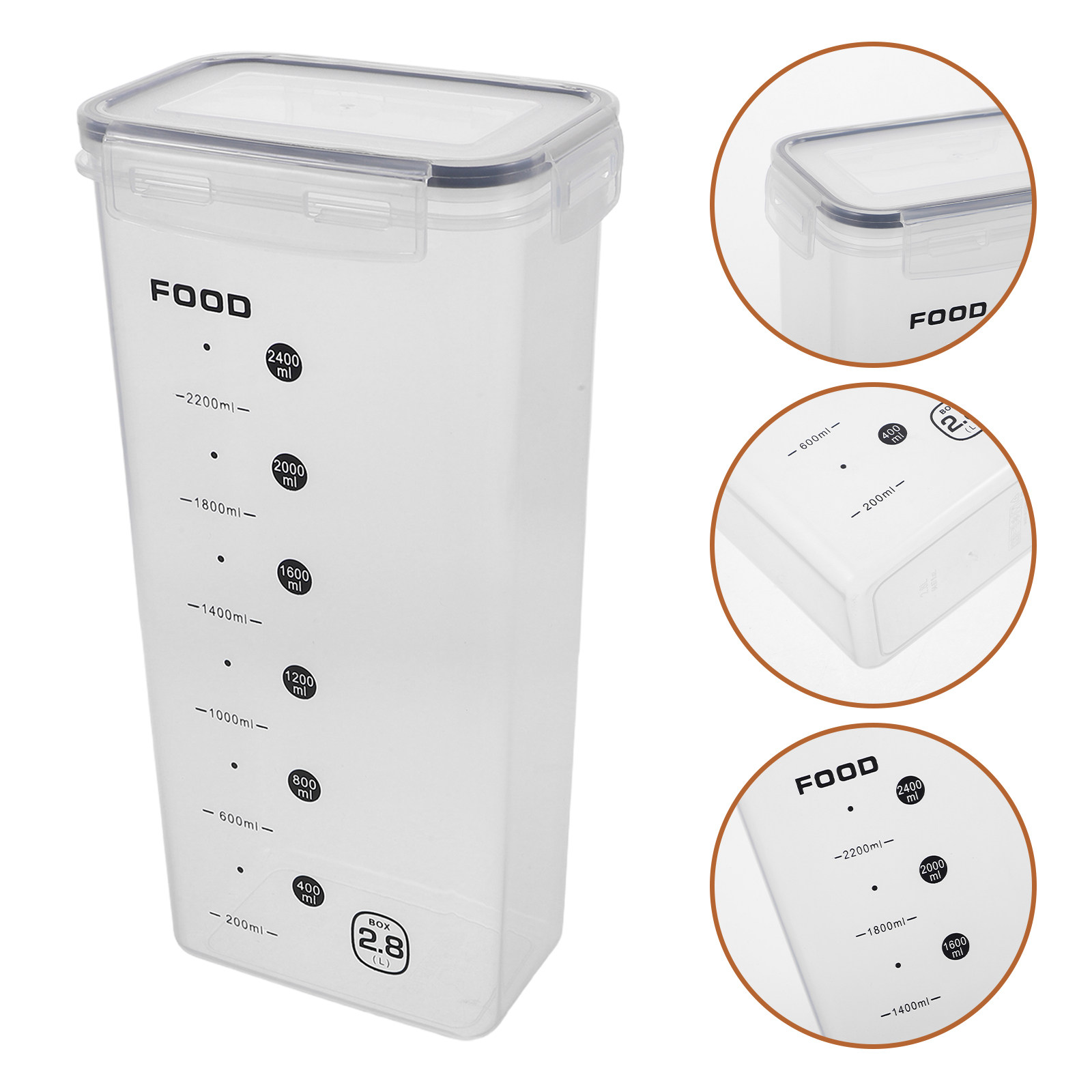 Food Storage Large Plastic Containers - 2Pcs Grain Storage Containers Airtight Transparent
