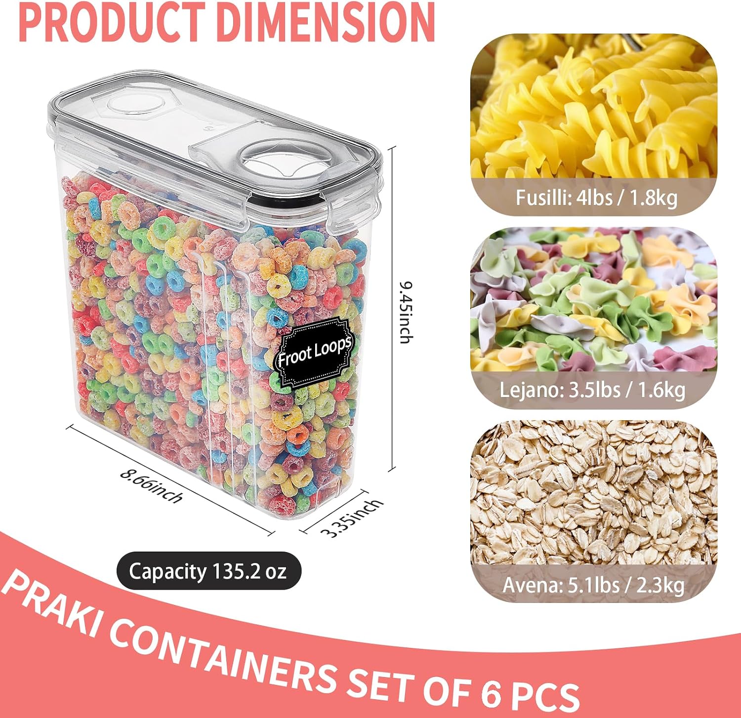 PRAKI Large Dry Food Storage C - đánh giá và giá Food Storage Pantry