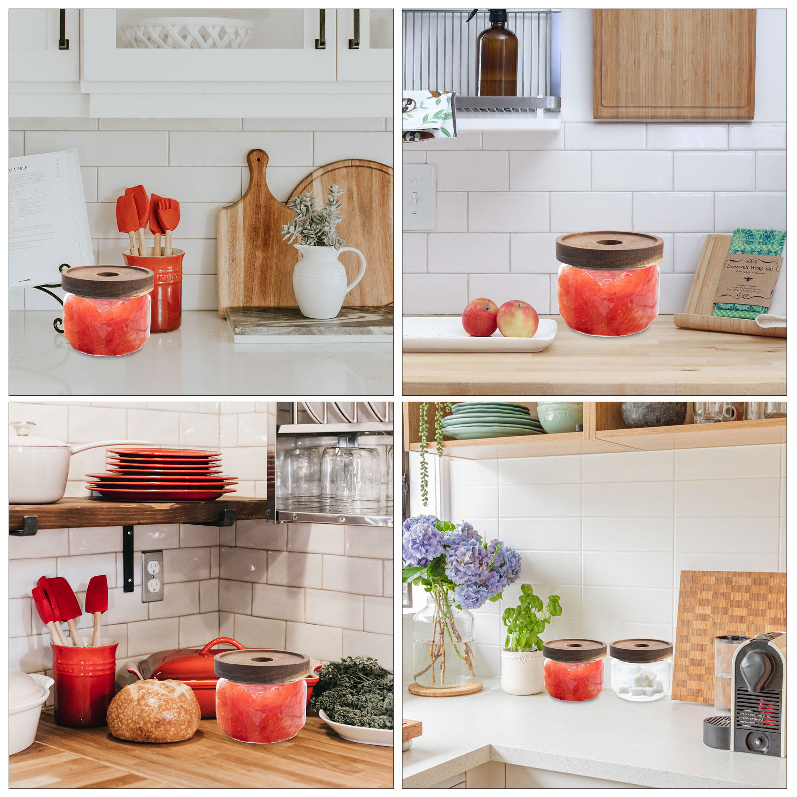 350Ml Clear Heat-Resistant Gla - đánh giá và giá Food Storage Jars With Wooden Lids