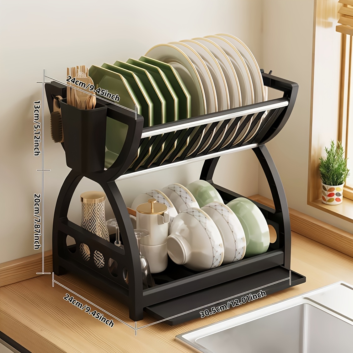 Space Saving Dish Drying Rack  - đánh giá và giá Food Storage Organiser