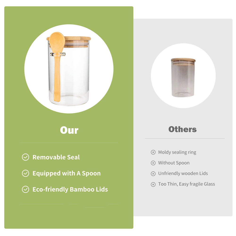 Airtight Food Storage Plastic  - đánh giá và giá Food Storage Jars With Wooden Lids