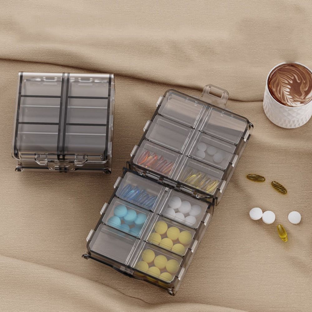 12 Grids Pill Dispenser Box Do - đánh giá và giá Food Storage Large Plastic Containers