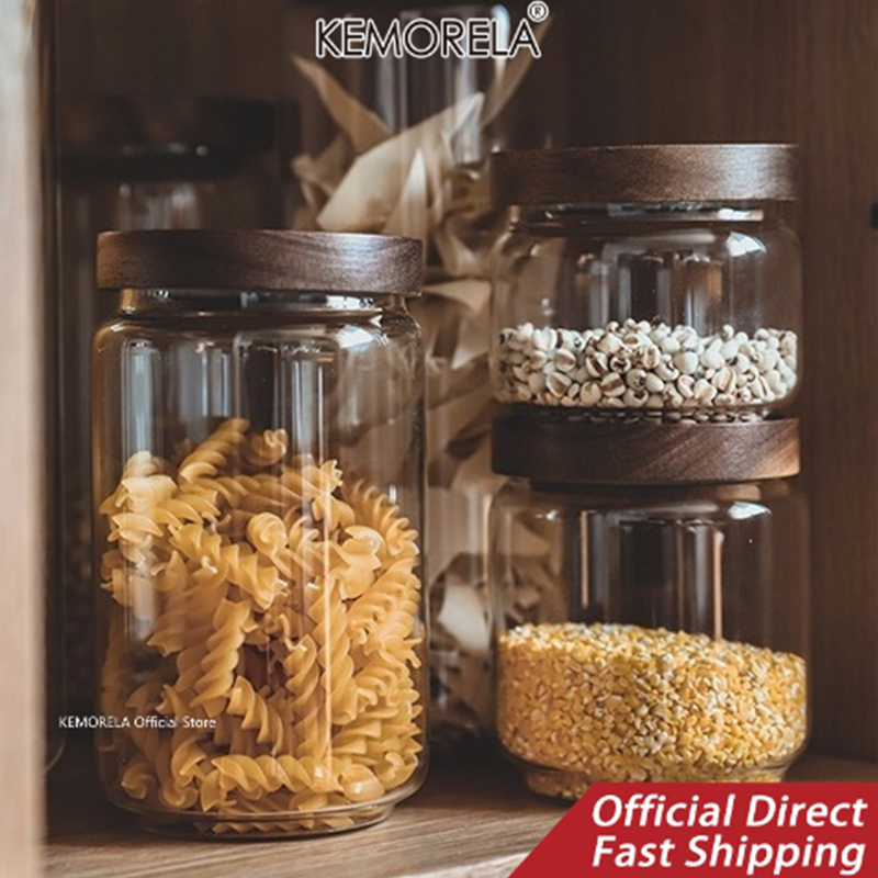 Wood Lid Glass Airtight Canist - đánh giá và giá Food Storage Jars With Wooden Lids