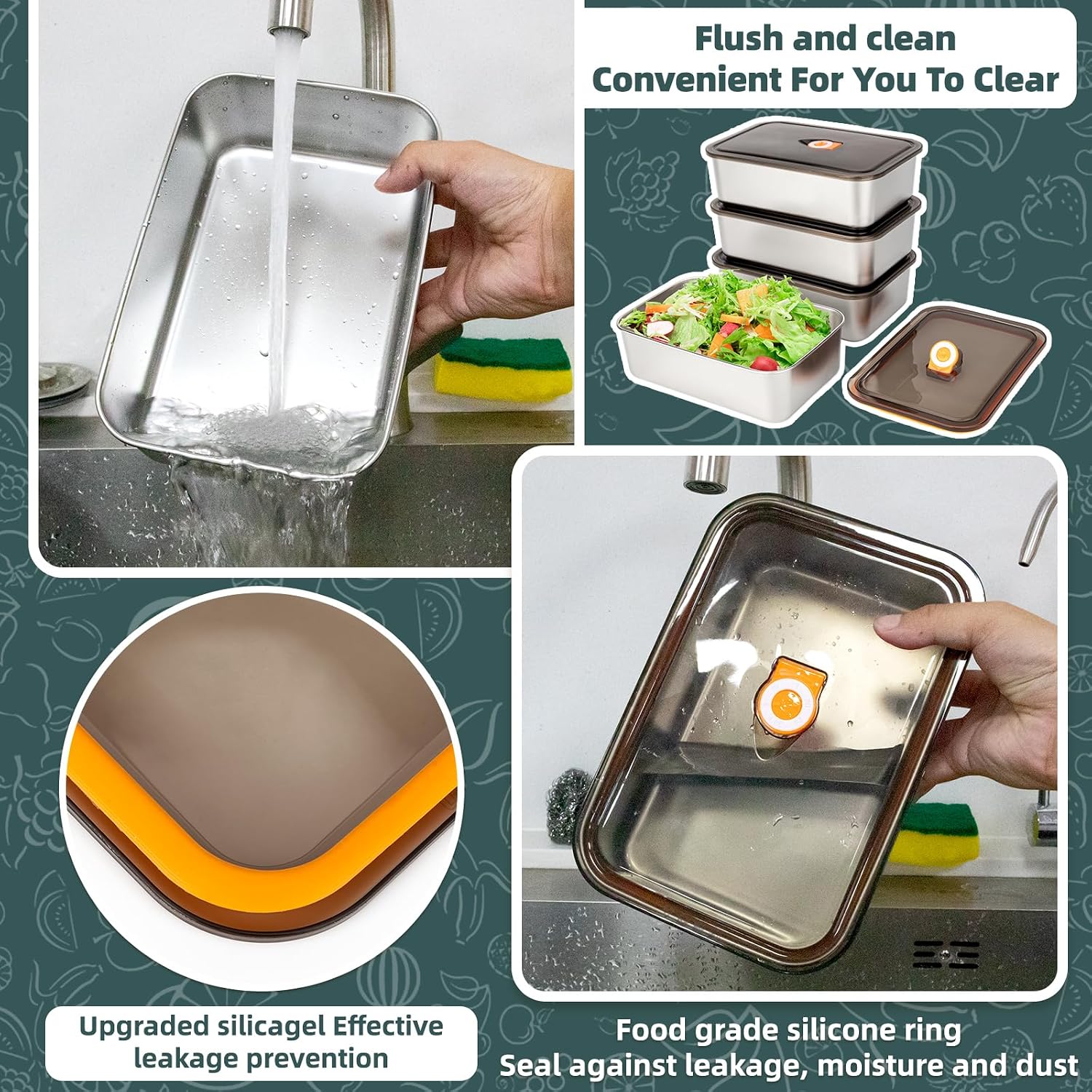 6 Pack(57oz) Stainless Steel F - đánh giá và giá Storage Food Prep