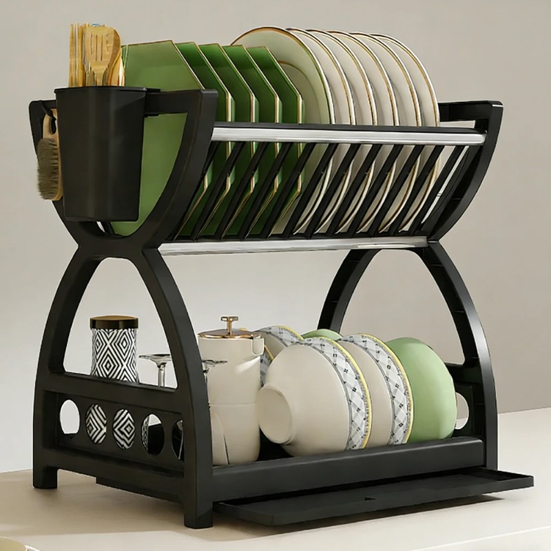 2 Tier Dish Drying Rack Kitche - đánh giá và giá Food Storage Organiser