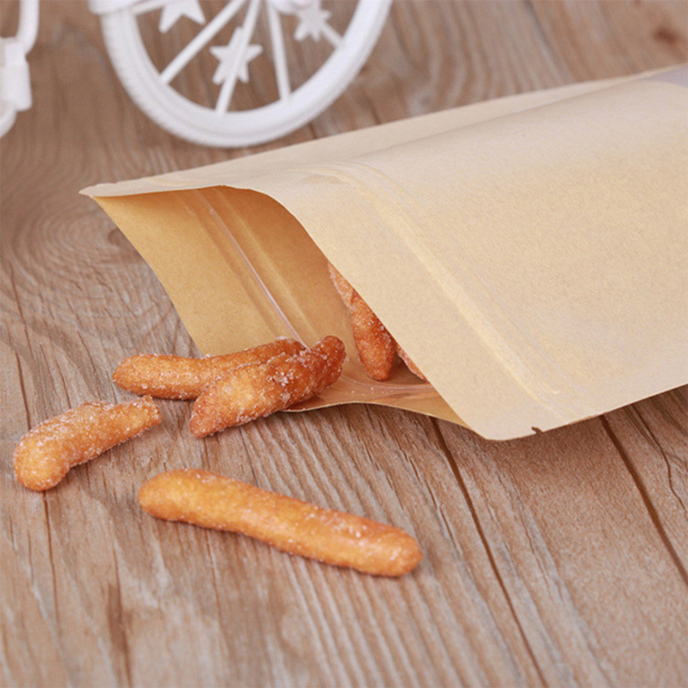 50Pcs Standing Kraft Paper Zip - đánh giá và giá Food Storage Is