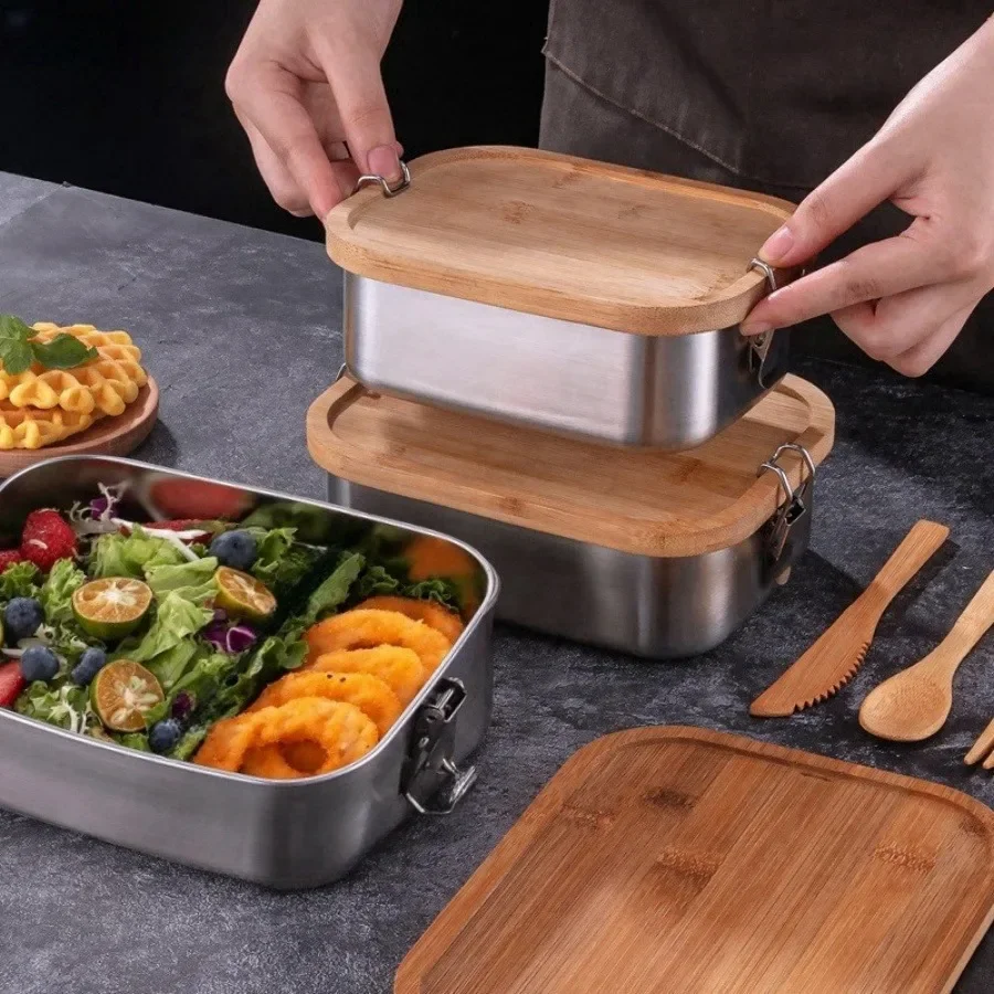 New 304 Stainless Steel Bamboo - đánh giá và giá Food Storage Vault