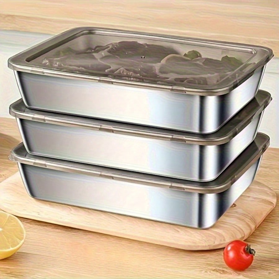 6pcs(3 Boxes+ 3 Lids) Stainles - đánh giá và giá Storage Food Prep