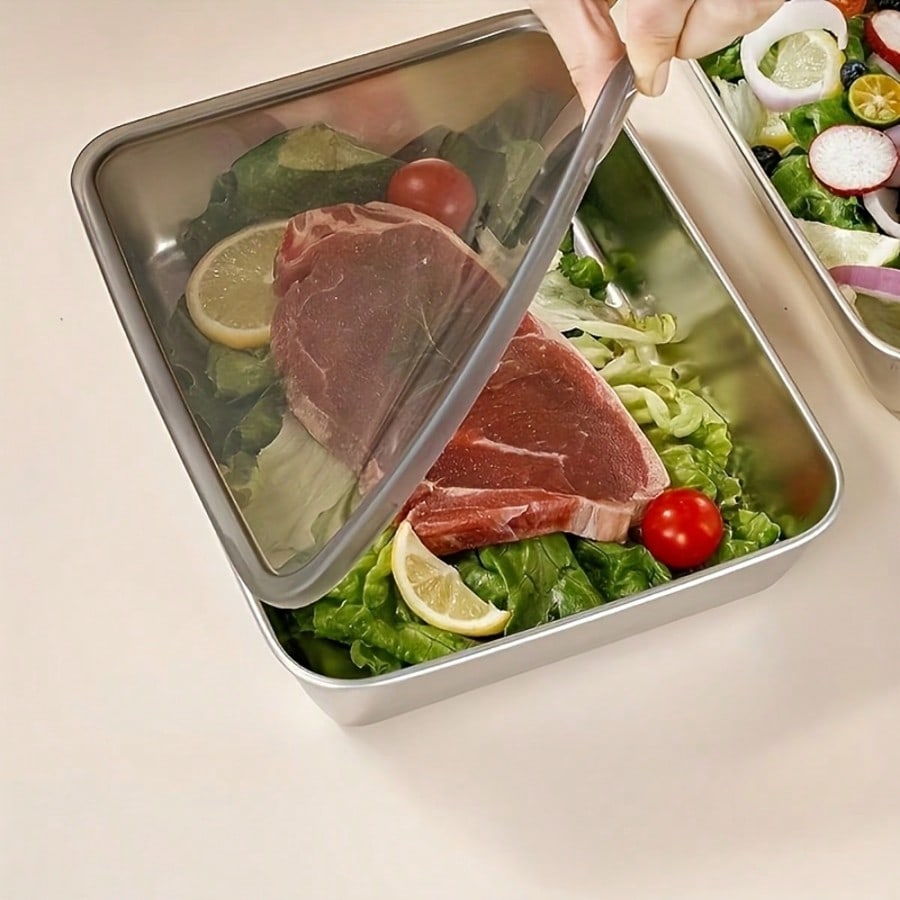 6pcs(3 Boxes+ 3 Lids) Stainles - đánh giá và giá Storage Food Prep