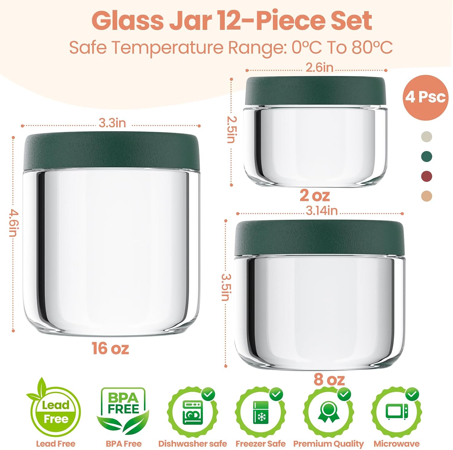 12Pack Overnight Oats Containe - đánh giá và giá Food Storage Jars Airtight