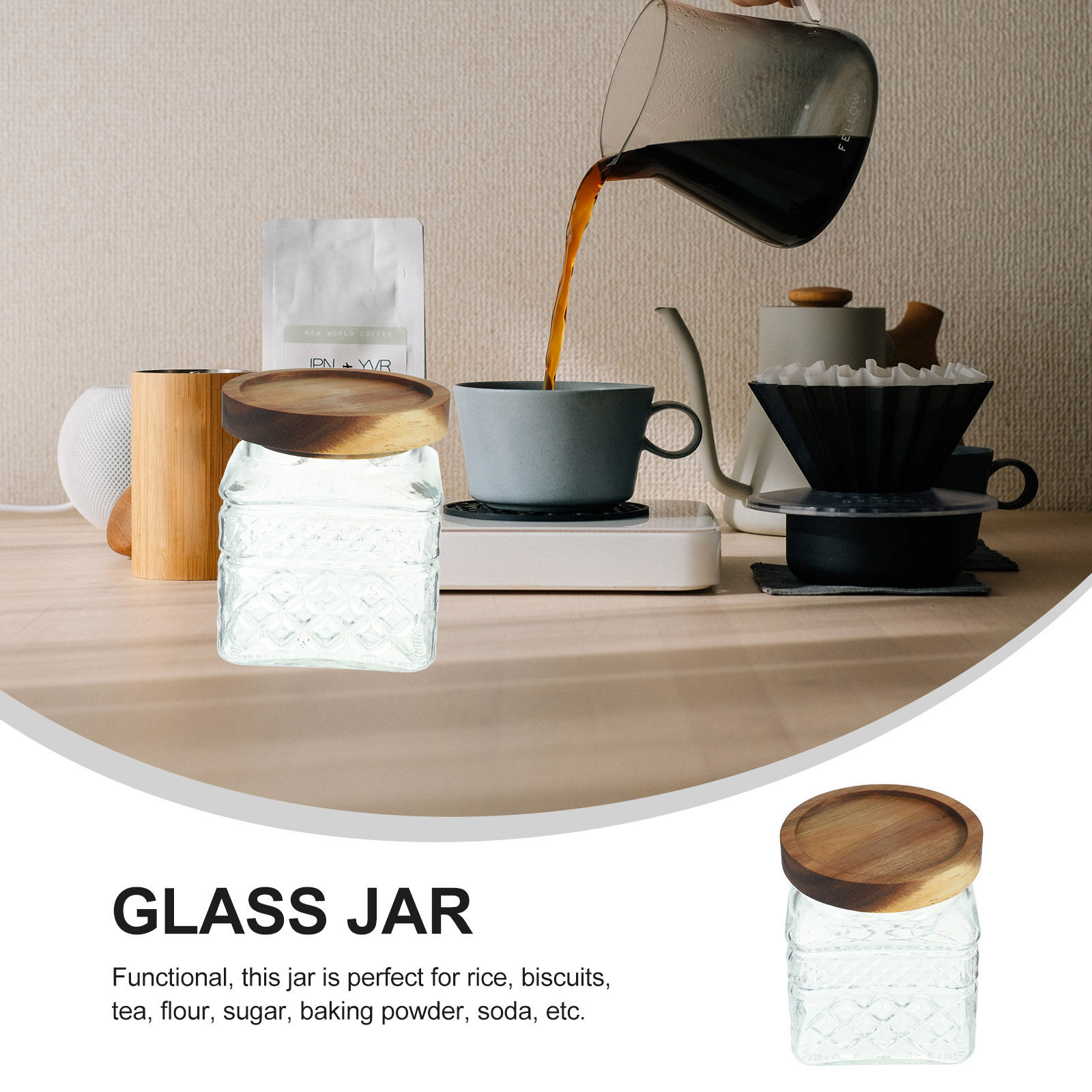 Large Airtight Glass Storage J - đánh giá và giá Food Storage Jars With Wooden Lids