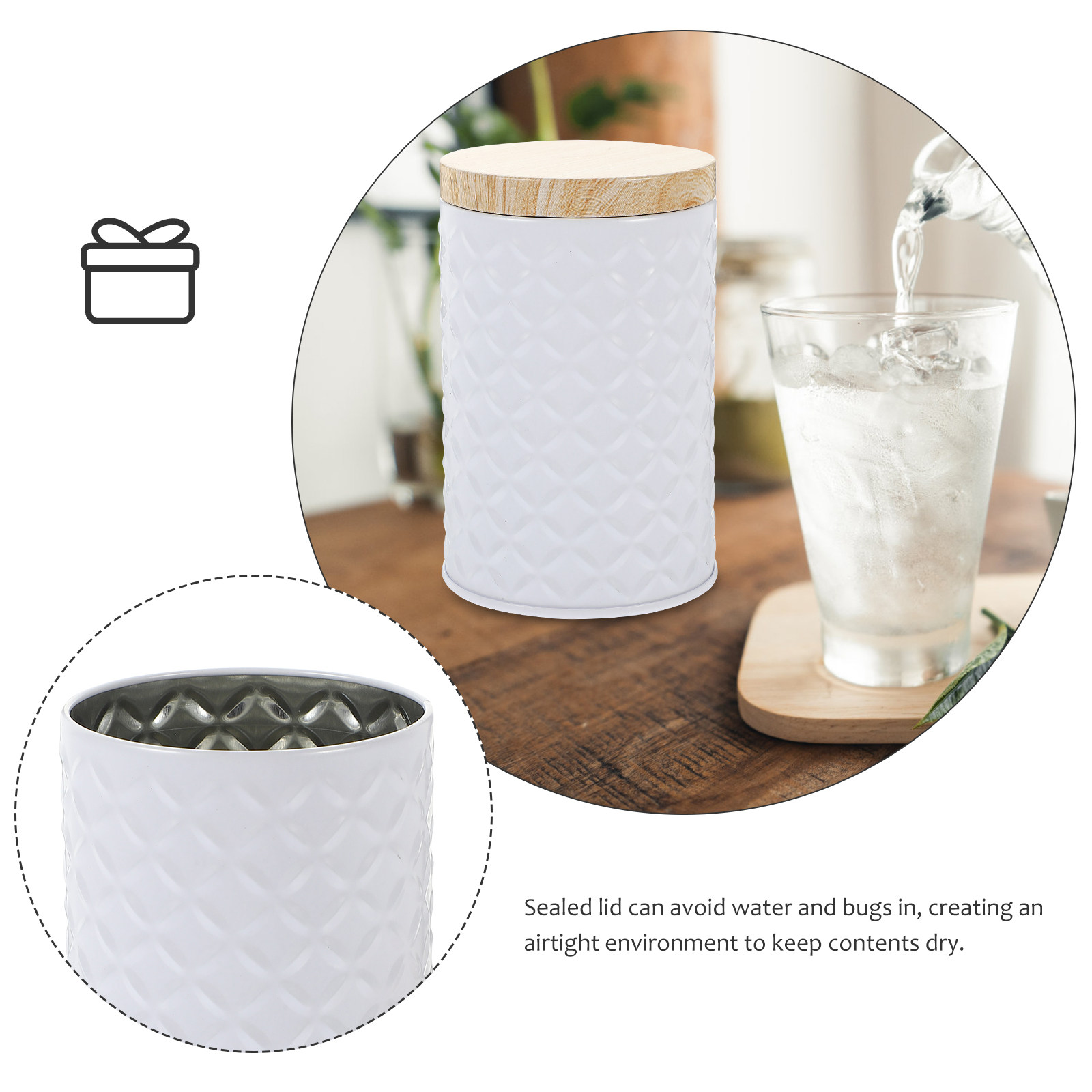 2Pcs Food Grade Tinplate Stora - đánh giá và giá Food Storage Jars Airtight