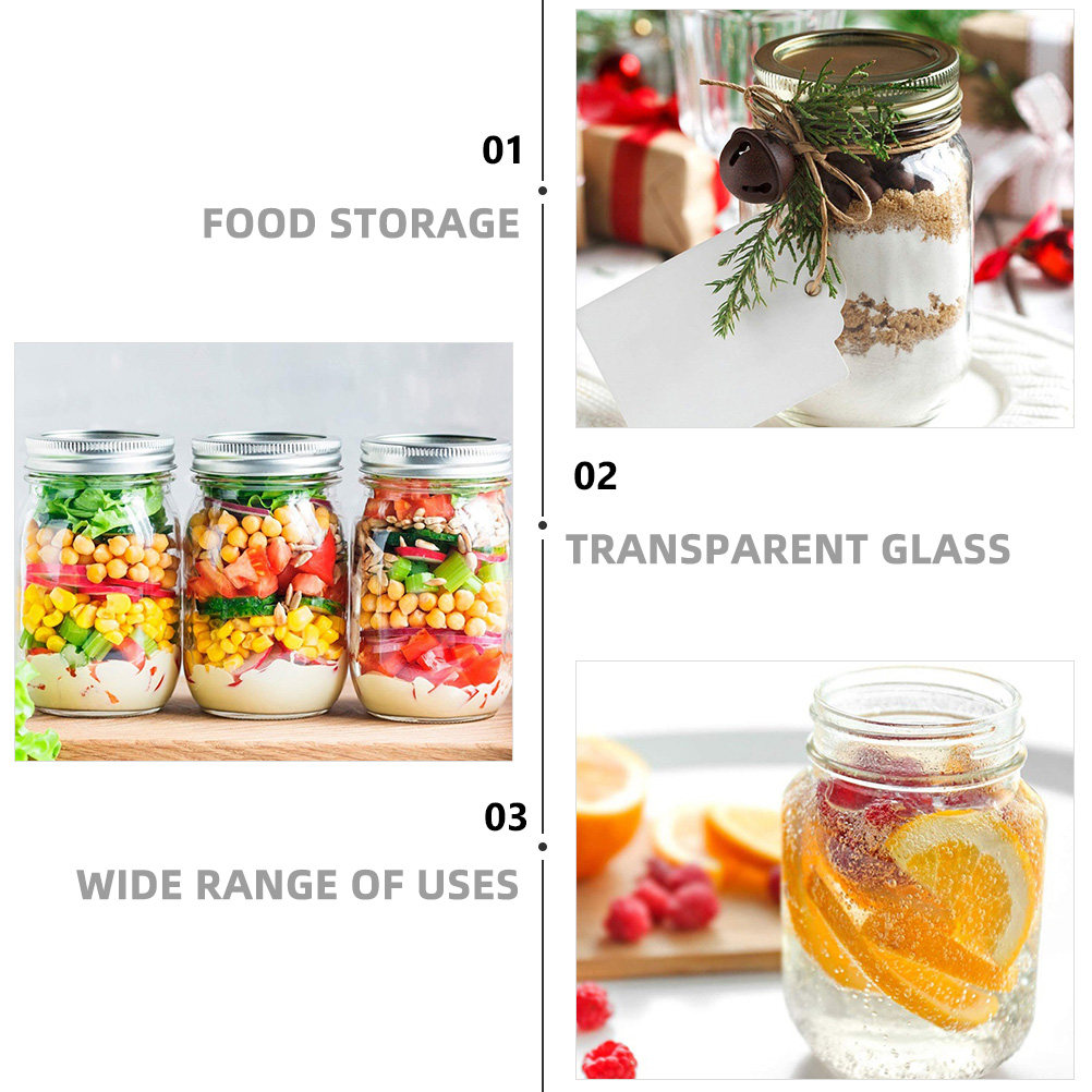 6Pcs Transparent Round Glass J - đánh giá và giá Food Storage Jars Airtight
