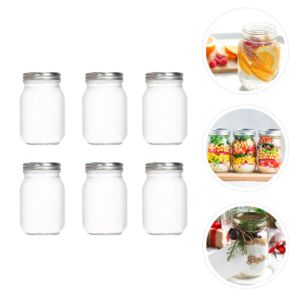 6Pcs Transparent Round Glass J - đánh giá và giá Food Storage Jars Airtight
