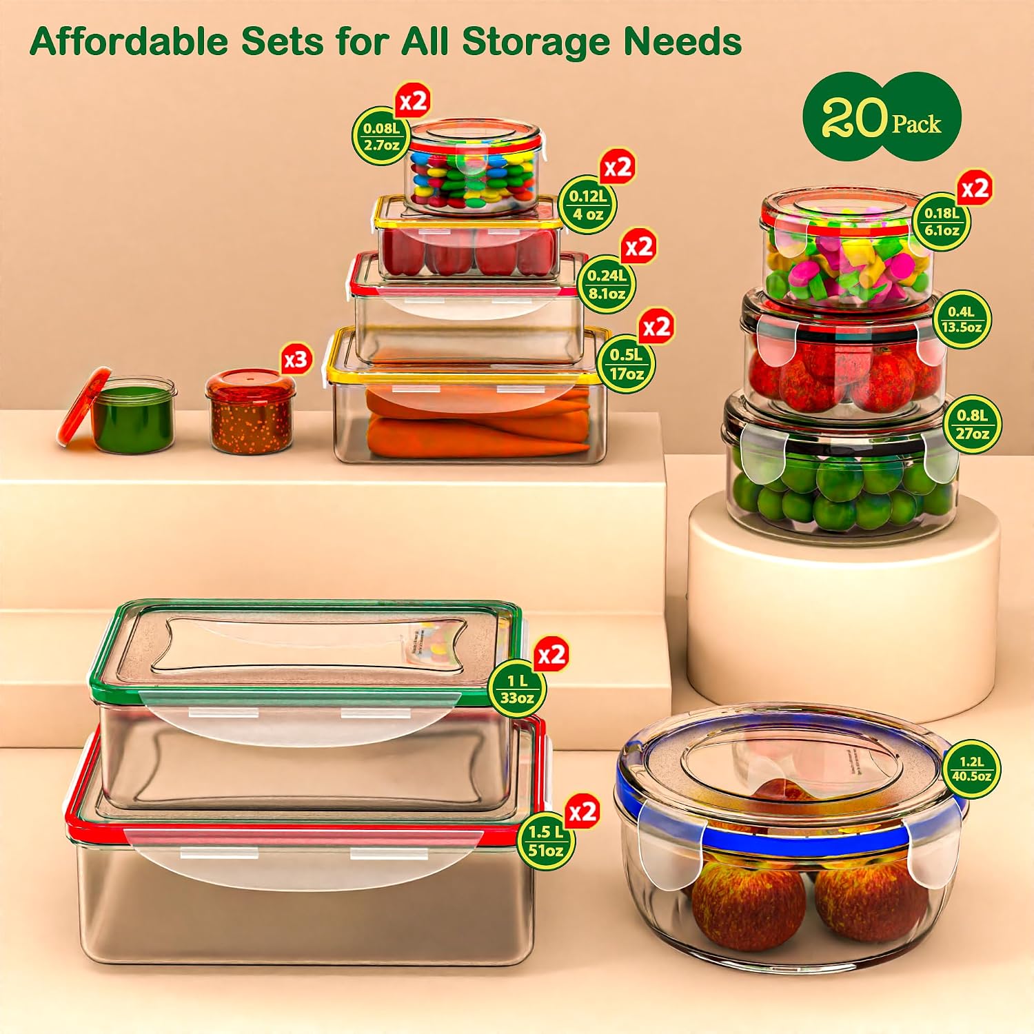 RockBerry 40 PCS Food Storage  - đánh giá và giá Food Storage Pantry