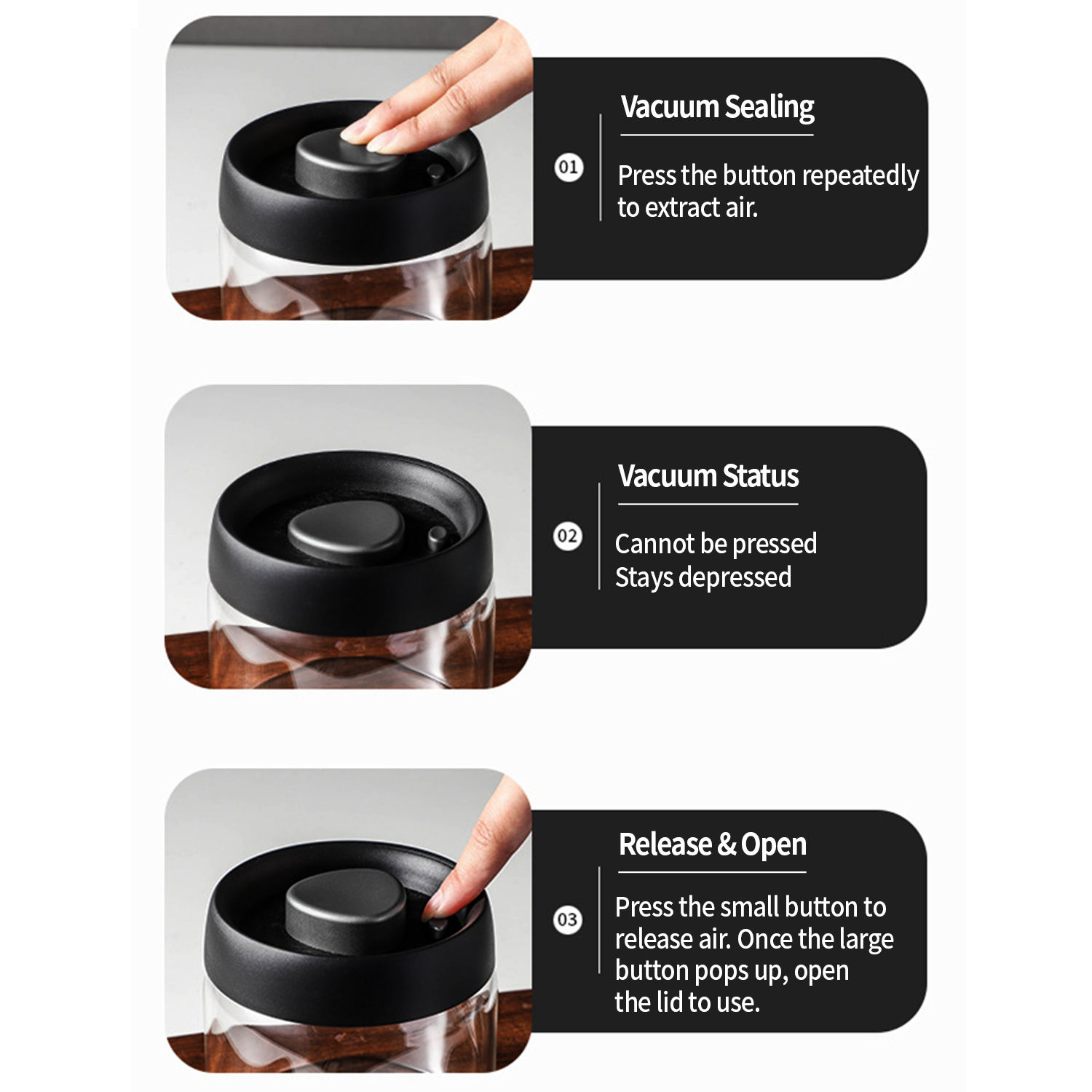 OANKR Vacuum Coffee Canister 5 - đánh giá và giá Food Storage Jars Airtight