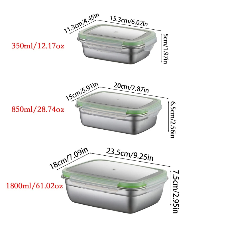 304 Stainless Steel Lunch Box  - đánh giá và giá Food Storage Eco Friendly