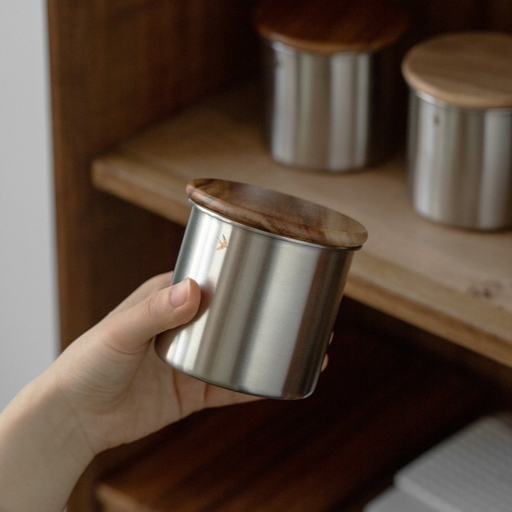 New Stainless Steel Matcha Jar - đánh giá và giá Food Storage Jars With Wooden Lids