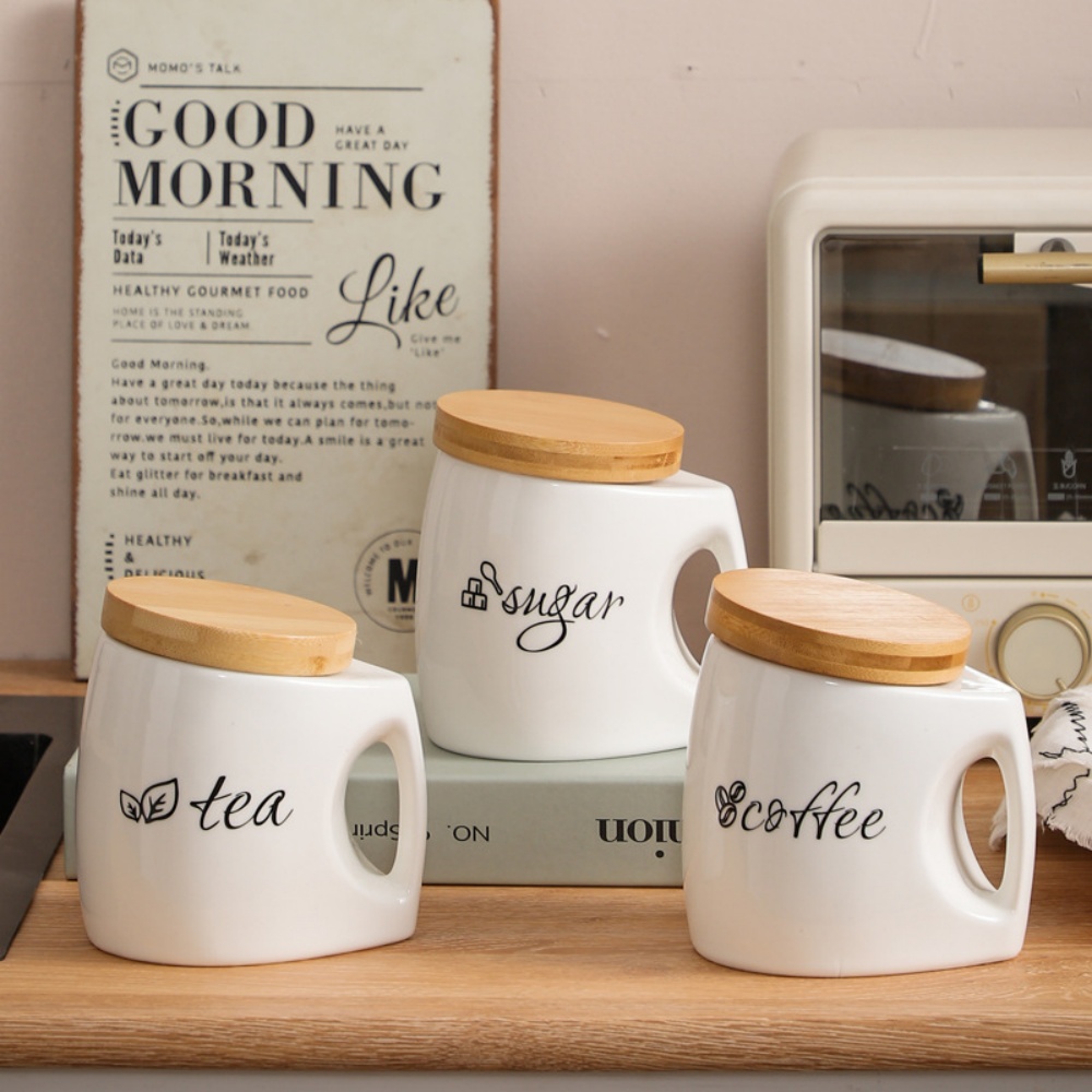 Ceramic Storage Jar with Bambo - đánh giá và giá Food Storage Jars With Wooden Lids