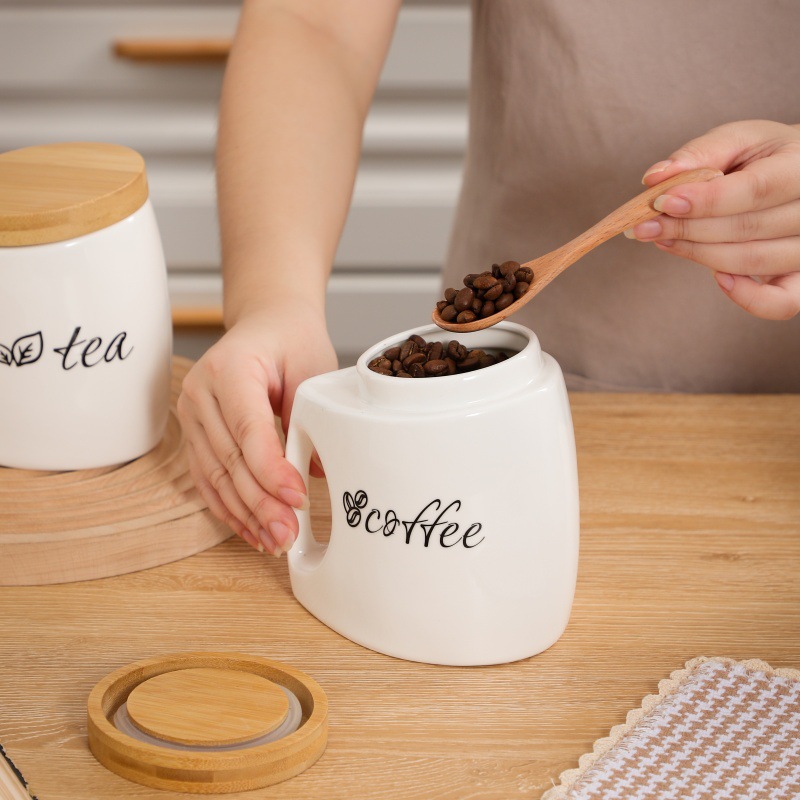 Ceramic Storage Jar with Bambo - đánh giá và giá Food Storage Jars With Wooden Lids
