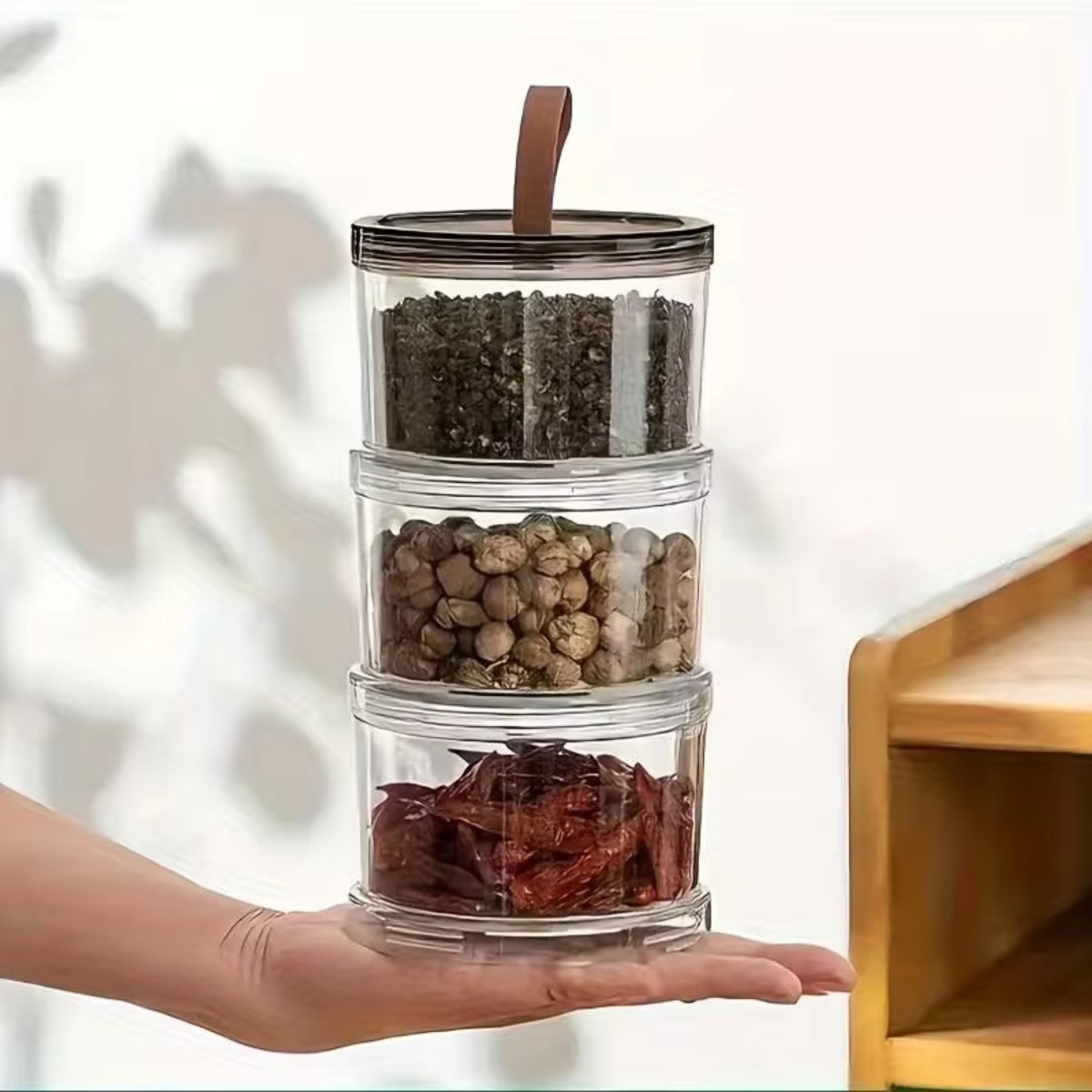 3-Layer Round Handheld Spice B - đánh giá và giá Food Storage Box Plastic