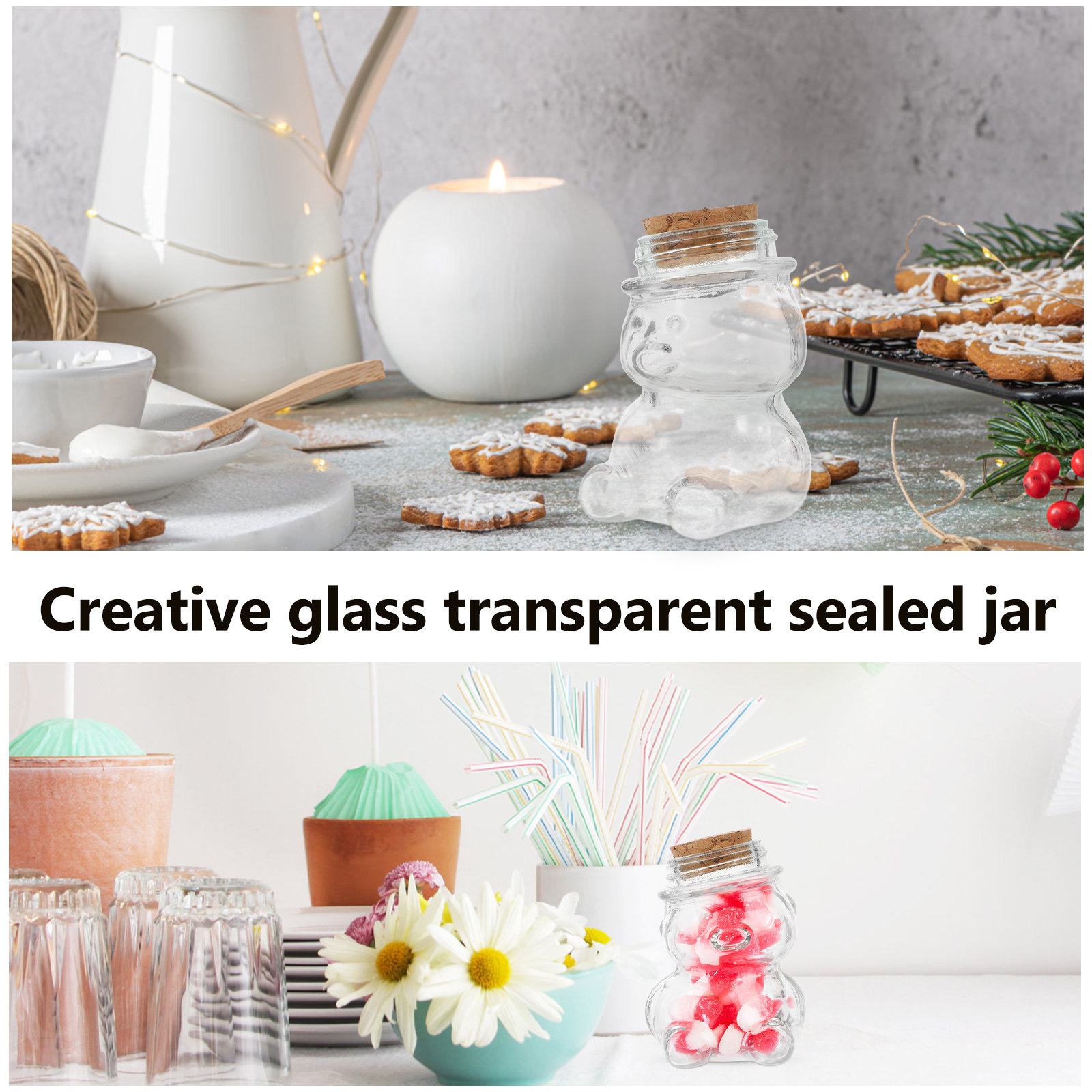 4Pcs Glass Candy Jar Set Trans - đánh giá và giá Food Storage Jars Airtight