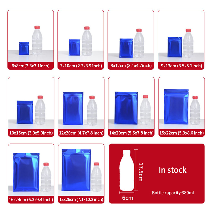 100pcs Matte Blue Foil Zipper  - đánh giá và giá Food Storage Is