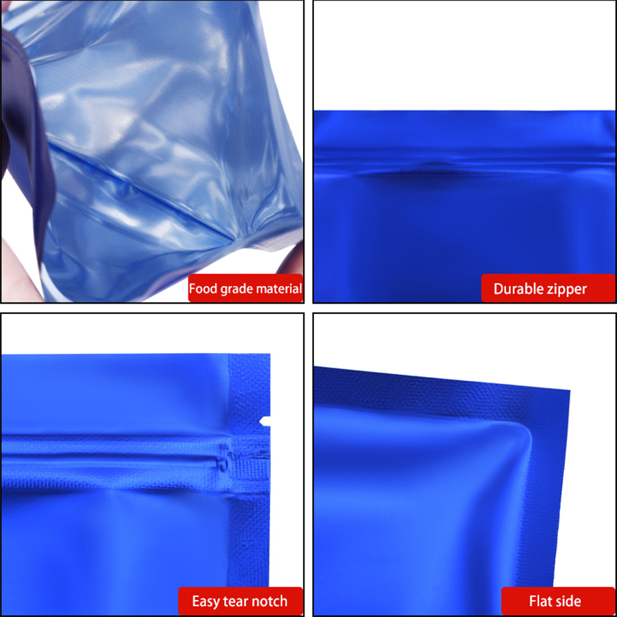 100pcs Matte Blue Foil Zipper  - đánh giá và giá Food Storage Is