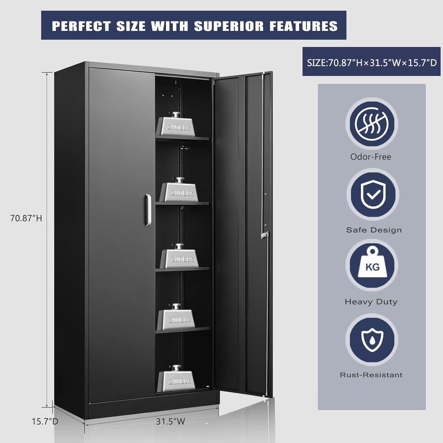 Metal Storage Cabinet With Adj - đánh giá và giá Food Storage For Room