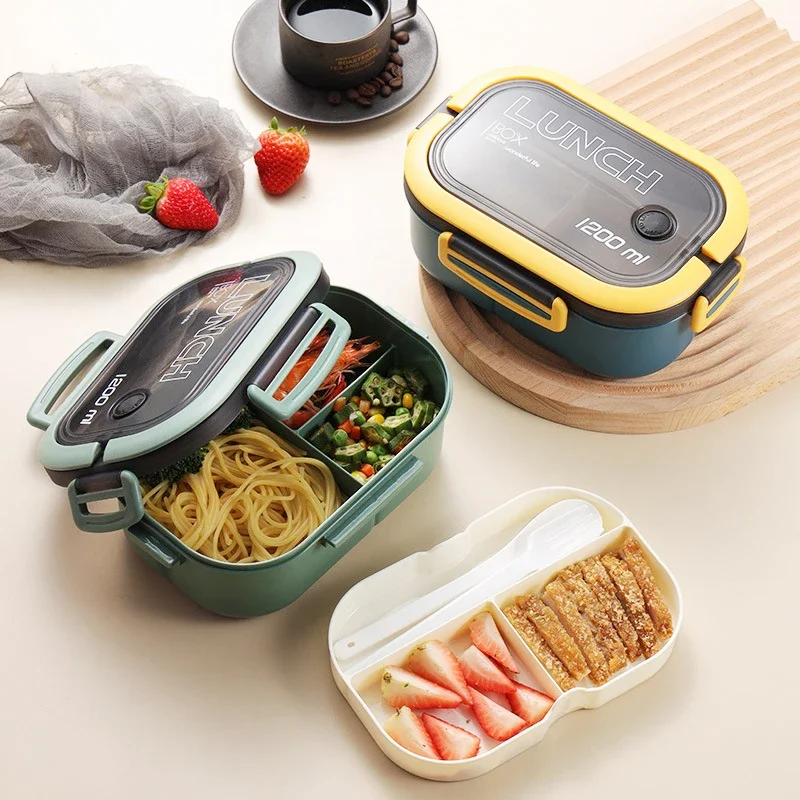 Hot Single Double-layer Lunch  - đánh giá và giá Food Storage Vault