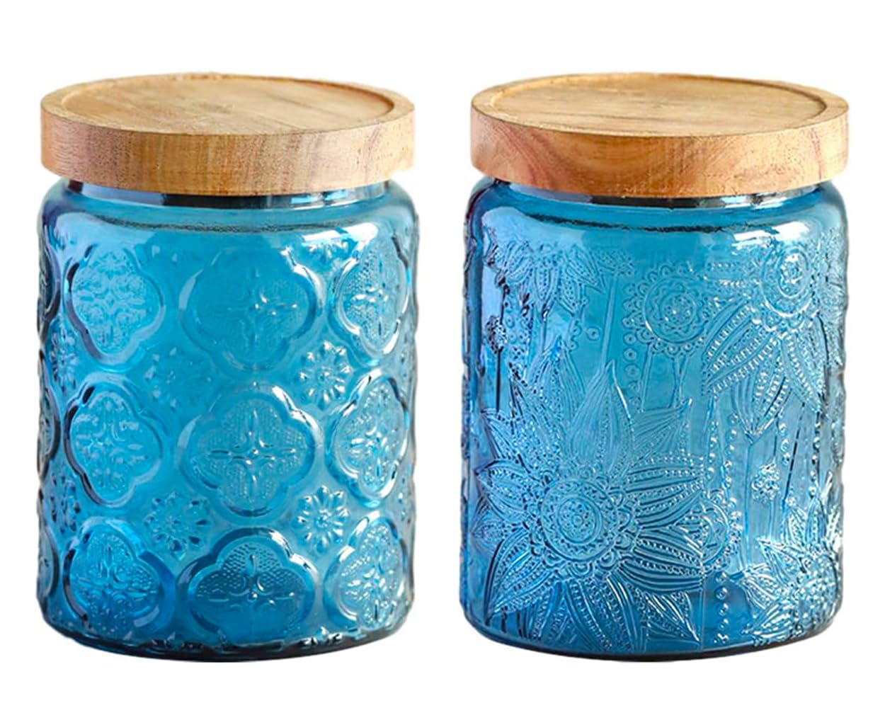 Vintage Glass Kitchen Storage  - đánh giá và giá Food Storage Jars With Wooden Lids