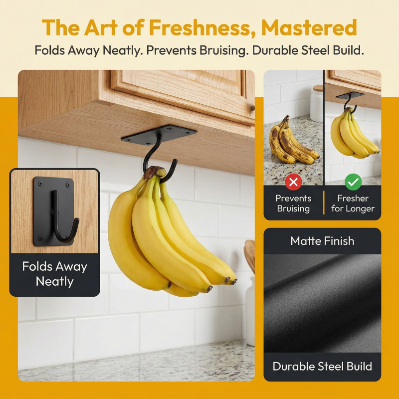 Black Metal Self-Adhesive Bana - đánh giá và giá Food Storage For Room