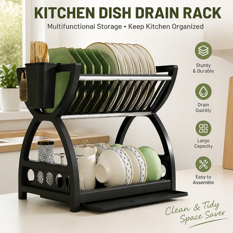 2 Tier Dish Drying Rack Kitche - đánh giá và giá Food Storage Organiser