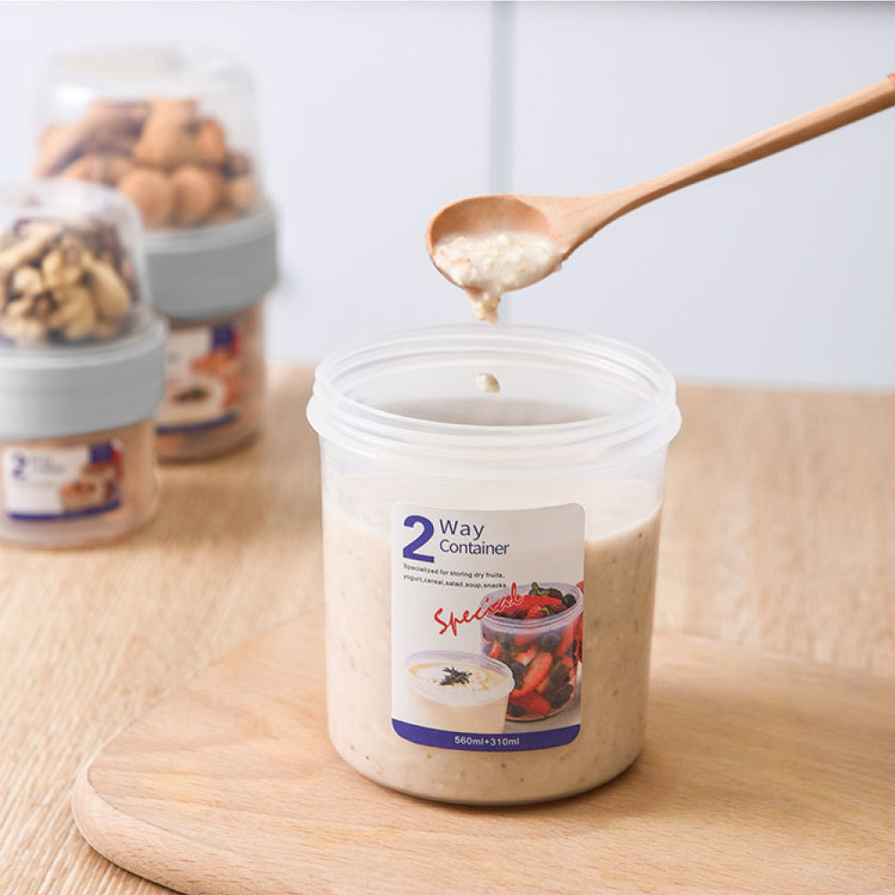 Double Layer Leakproof Food Ca - đánh giá và giá Food Storage Jars With Wooden Lids